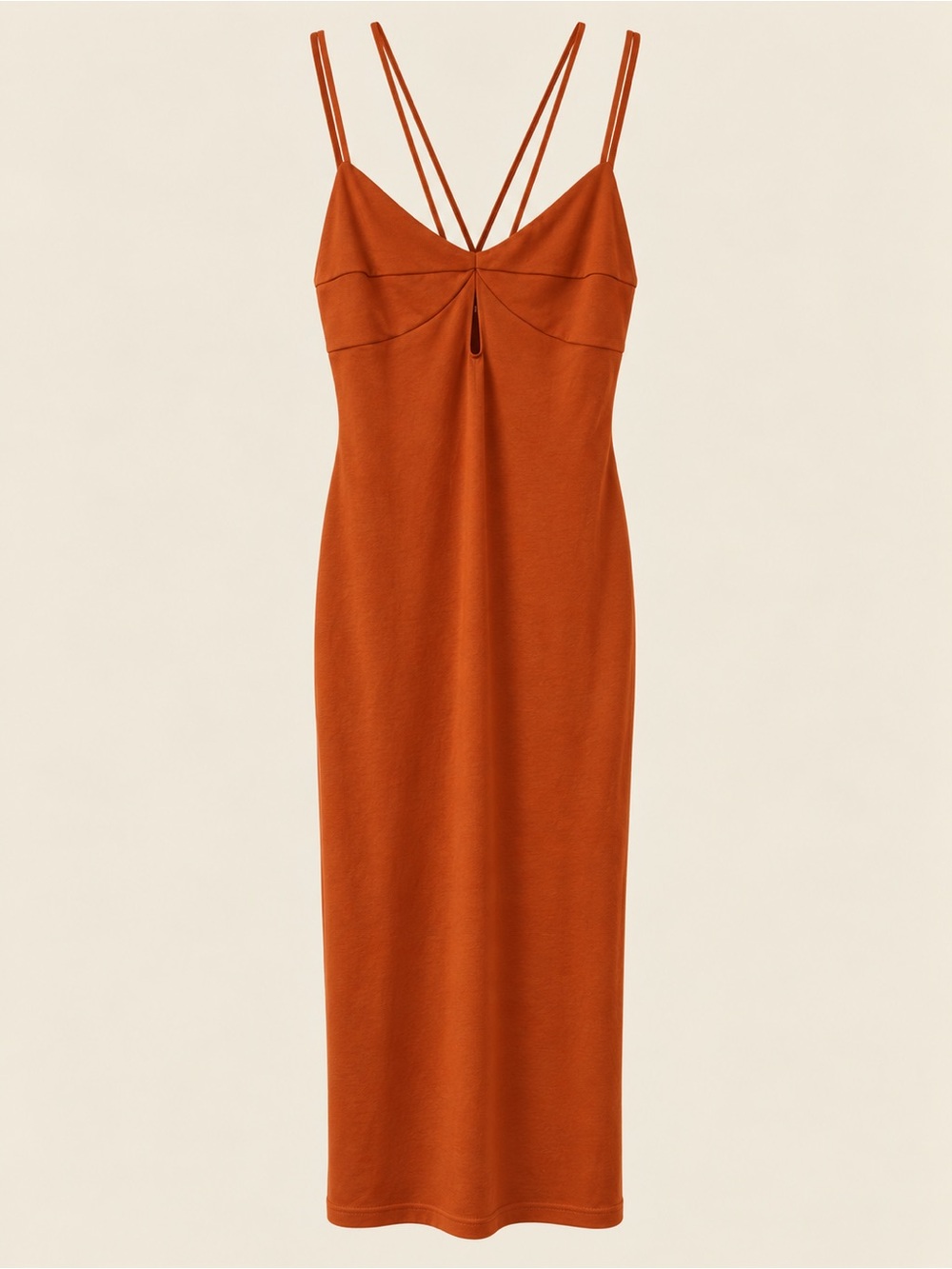 CIDER Rust Orange Strappy Maxi Dress Size L